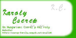 karoly cserep business card